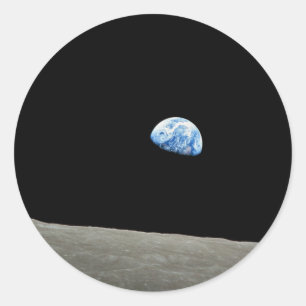 Sticker Rond La Terre Se Lève De La Lune
