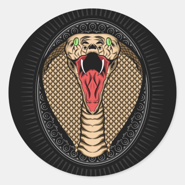 Sticker Rond La Tête de Cobra (Devant)