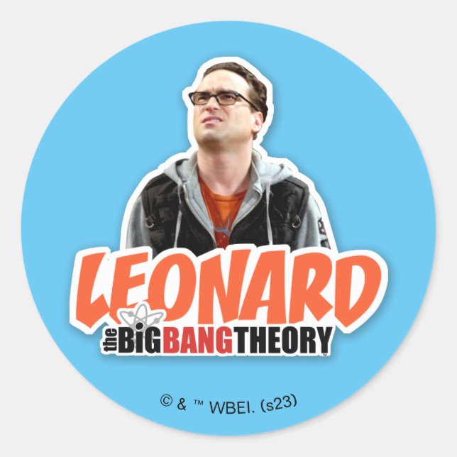 Sticker Rond La théorie du Big Bang | Leonard (Devant)