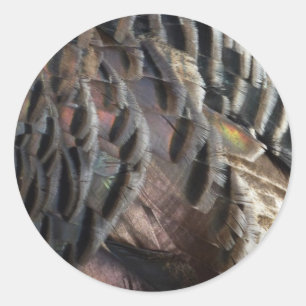 Sticker Rond La Turquie sauvage Plumes I Abstrait Nature Design