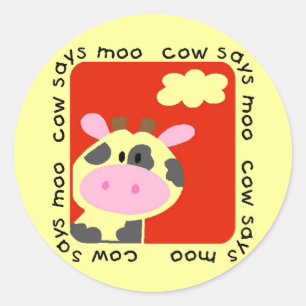 Sticker Rond La vache indique des T-shirts et des cadeaux de