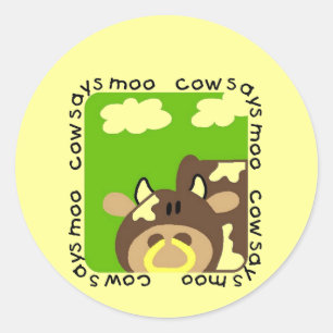 Sticker Rond La vache indique des T-shirts et des cadeaux de