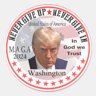 Sticker Rond La vague rouge du président Trump à travers l'Amér