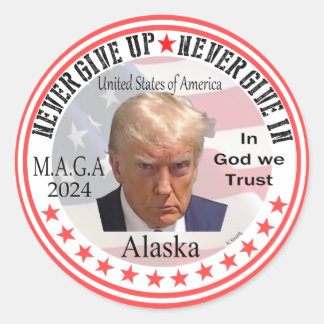 Sticker Rond La vague rouge du président Trump à travers l'Amér