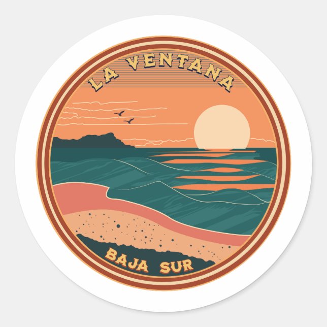 Sticker Rond La Ventana Baja California Mexico Travel (Devant)