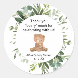 Sticker Rond La verdure de l'ours en peluche Le mignon baby sho