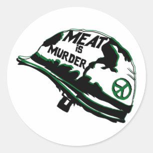 Sticker Rond La viande est un meurtre