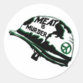 Sticker Rond La viande est un meurtre