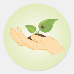 Sticker Rond La vie dans notre changement climatique d'arrêt d