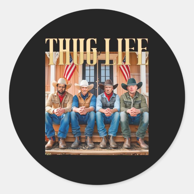 Sticker Rond La vie de Thug Trump Vance Kennedy Elon 1 (Devant)