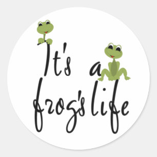 Sticker Rond La vie des grenouilles