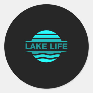 Sticker Rond La vie des hommes est meilleure au bord du lac _ h