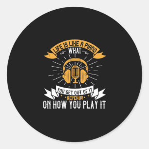 Sticker Rond La Vie Est Comme Un Piano