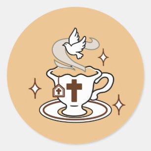 Sticker Rond La vie est douce avec Jésus - Christian Faith Tea 