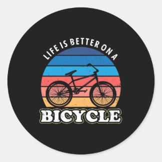 Sticker Rond La Vie Est Mieux À Vélo