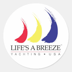 Sticker Rond La vie est un Breeze®_Paint-The-Wind_Yachting USA