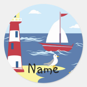 Sticker Rond La vie est une aventure Nautique garçon Godson Cad