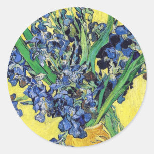 Sticker Rond La vie toujours avec des iris Vincent van Gogh