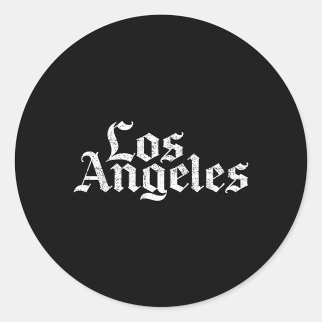 Sticker Rond La Vieille Police Style Anglais - Los Angeles (Devant)