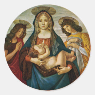 Sticker Rond La Vierge à l'enfant de Botticelli