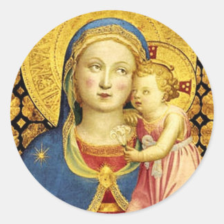 Sticker Rond La Vierge de l'Humilité par Fra Angelico