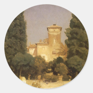 Sticker Rond La Villa Malte, Rome par Lord Frederic Leighton