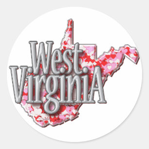 Sticker Rond La Virginie Occidentale complètement des