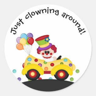 Sticker Rond La voiture de clown pointille l'autocollant de