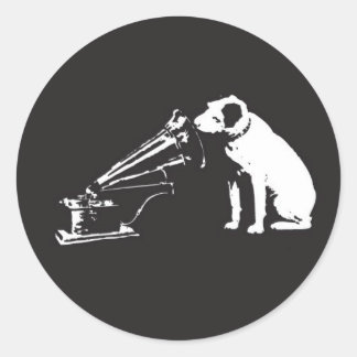 Sticker Rond La voix de son maître