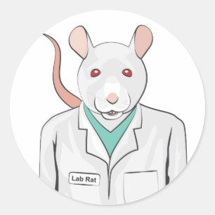 Sticker Rond Lab Rat