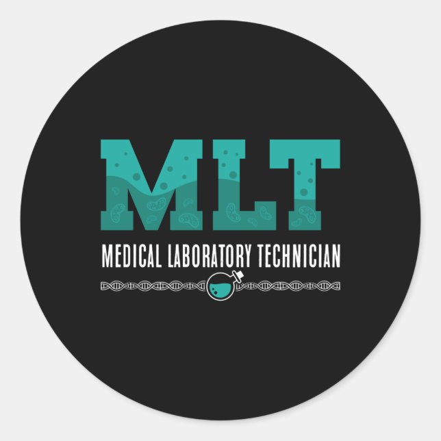Sticker Rond Lab Tech MLT Technicien de laboratoire Médicale Sc (Devant)
