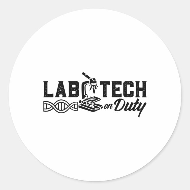 Sticker Rond Lab Tech On Duty Science (Devant)