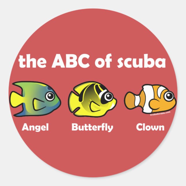 Sticker Rond L'ABC de Scuba (Devant)