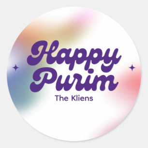 Sticker Rond Label Arc-en-ciel de Pourim