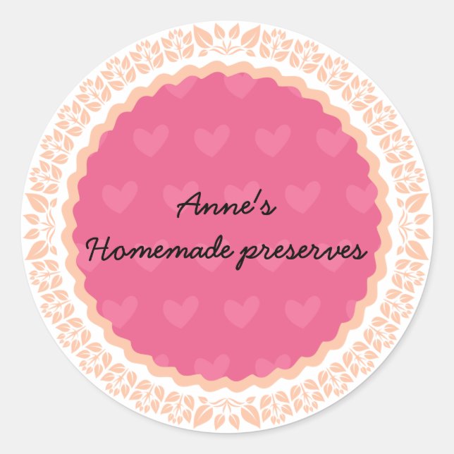 Sticker Rond Label for homemade preserves II (Devant)