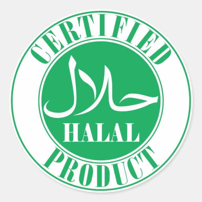 Sticker Rond label nourriture halal (Devant)