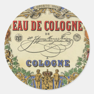 Sticker Rond Label parisien vintage romantique de parfum