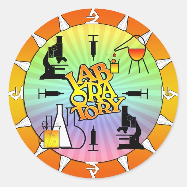 STICKER ROND LABORATOIRE 4 LOGO CARRÉ (Devant)