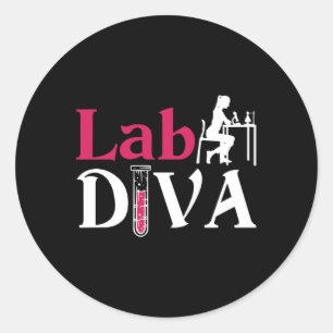 Sticker Rond Laboratoire Diva Lab Tech Chimiste Technicien de l