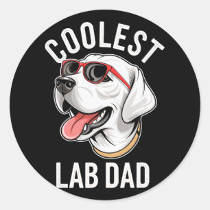 Sticker Rond Laboratoire le plus froid Papa Labrador Retriever