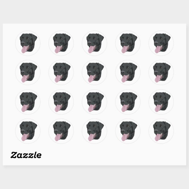 Sticker Rond Laboratoire noir (Feuille)