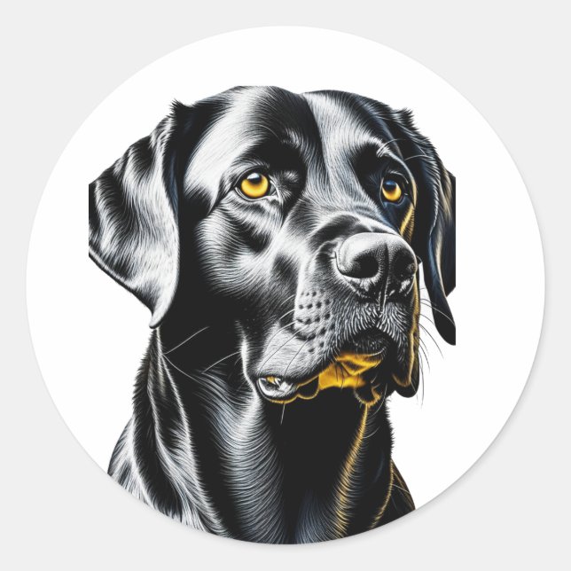 Sticker Rond Laboratoire noir | AMOUREUX DE LES CHIENS (Devant)