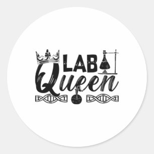 Sticker Rond Laboratoire Queen Lab Tech Laboratoire Technicien 