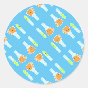 Sticker Rond Laboratoire scientifique de Kawaii