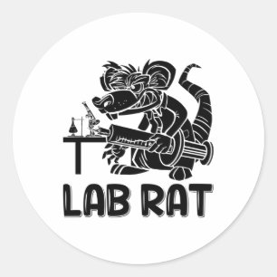 Sticker Rond Laboratoire Technique Laboratoire Chimiste de Rat 