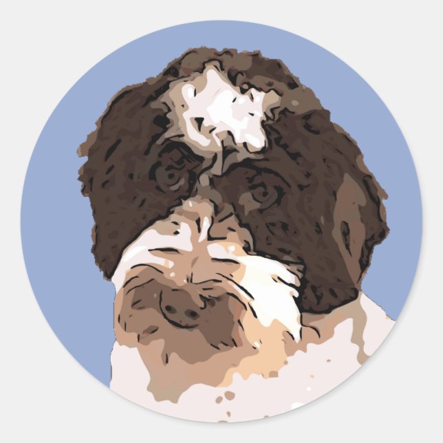 STICKER ROND LABRADOODLE (Devant)