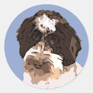 STICKER ROND LABRADOODLE