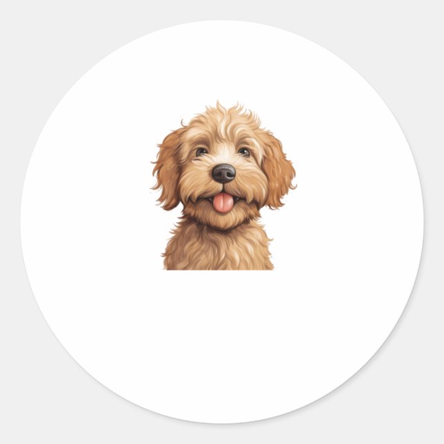 Sticker Rond Labradoodle australien (Devant)