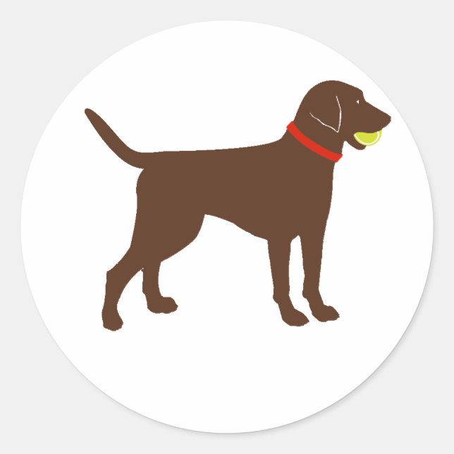 Sticker Rond labrador aller chercher, jeu de laboratoire de cho (Devant)