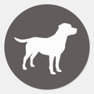 Sticker Rond Labrador Baby shower de chien Laboratoire gris Neu